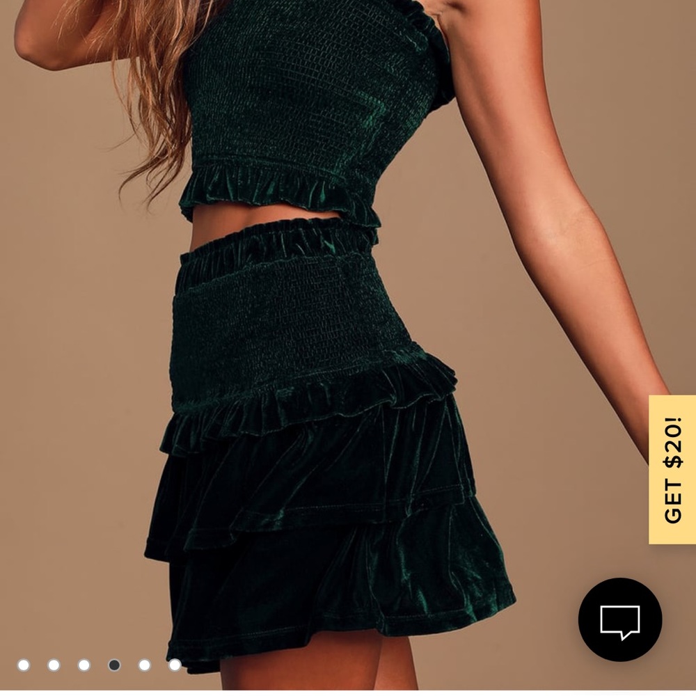 Lulus velvet ruffle skirt